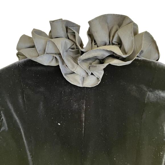 Xscape Sz 8 Vtg Elegant Dressy Ruffle Neck Fitted Velvet Blazer Jacket Luxorious - Picture 6 of 16